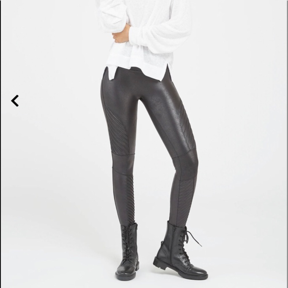SPANX Faux Leather Moto Leggings